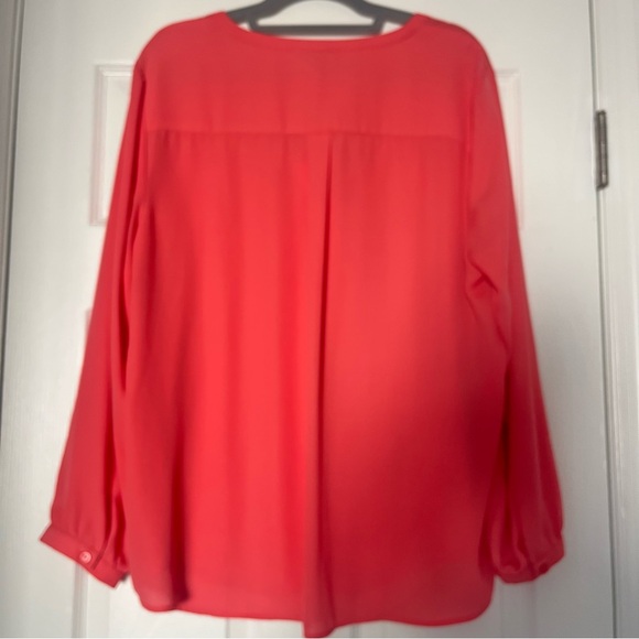 NWOT Adrianna Papell Vibrant Coral Blouse - Picture 6 of 8